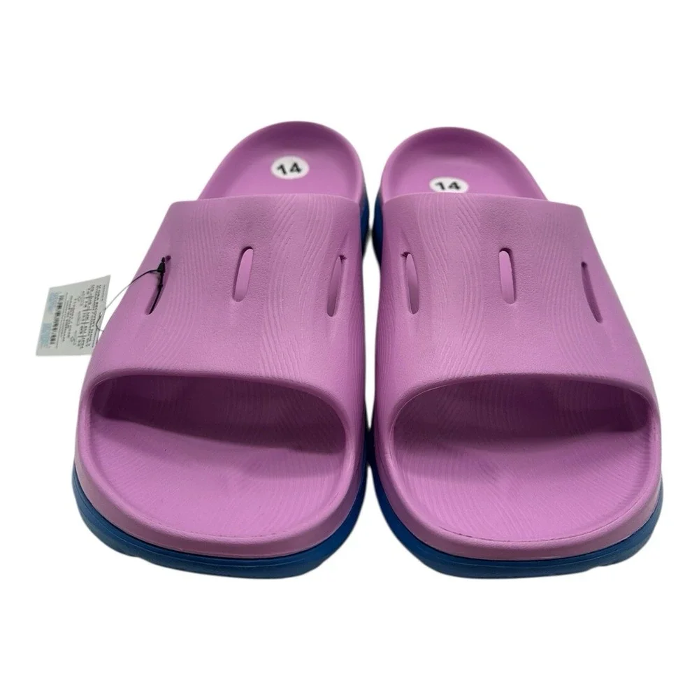 Hoka One One Ora Recovery Slide 3 Men Sz 14 Cyclamen Coastal Blue Slip On Sandal